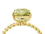 Yellow gold Fancy Yellow Princess  Solitaire Twist Band Ring with Four-Prong Setting_70