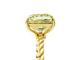 Yellow gold Fancy Yellow Princess  Solitaire Twist Band Ring with Four-Prong Setting_71