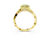 Yellow gold Fancy Yellow Princess  Solitaire Twist Band Six-Prong Setting 4