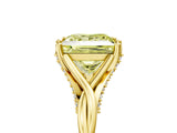 Yellow gold Fancy Yellow Princess  Solitaire Twist Band Six-Prong Setting
