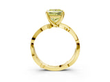 Yellow gold Fancy Yellow Princess  Solitaire Twist Band with Pavé Accents and Four-Prong Setting_22
