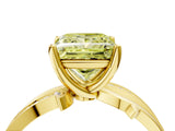 Yellow gold Fancy Yellow Princess  Solitaire Twist Band with Pavé Accents and Four-Prong Setting_23