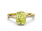 Yellow gold Fancy Yellow Princess  Solitaire Twist Band with Pavé Diamonds and Four-Prong Setting_51