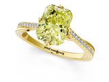 Yellow gold Fancy Yellow Princess  Solitaire Twist Band with Pavé Diamonds and Four-Prong Setting_52