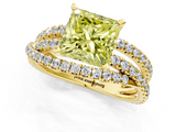 Yellow gold Fancy Yellow Princess  Solitaire Twist Band with Pavé Setting and Four-Prong Setting_1