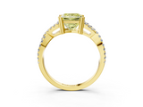 Yellow gold Fancy Yellow Princess  Solitaire Twist Band with Pavé Setting and Four-Prong Setting_3