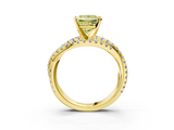 Yellow gold Fancy Yellow Princess  Solitaire Twist Band with Pavé Setting and Four-Prong Setting_3