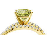 Yellow gold Fancy Yellow Princess  Solitaire Twist Band with Pavé Setting and Four-Prong Setting_4