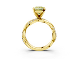 Yellow gold Fancy Yellow Princess  Solitaire Twist Band with Pave Prong Setting_3