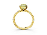 Yellow gold Fancy Yellow Princess  Solitaire Twisted Band Prong Set Engagement Ring_32