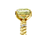 Yellow gold Fancy Yellow Princess  Solitaire Twisted Band Prong Set Engagement Ring_34