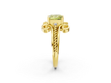 Yellow gold Fancy Yellow Princess  Solitaire Twisted Band Scroll Prong Ring_5