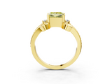 Yellow gold Fancy Yellow Princess  Solitaire Twisted Band Scroll Prong Ring_6