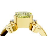 Yellow gold Fancy Yellow Princess  Solitaire Twisted Band Scroll Prong Ring_7