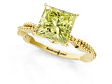 Yellow gold Fancy Yellow Princess  Solitaire Twisted Band with Bead Prong Setting_30