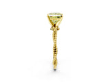 Yellow gold Fancy Yellow Princess  Solitaire Twisted Band with Bead Prong Setting_31