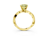 Yellow gold Fancy Yellow Princess  Solitaire Twisted Band with Bead Prong Setting_32
