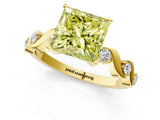 Yellow gold Fancy Yellow Princess  Solitaire Twisted Band with Prong Setting 1