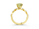 Yellow gold Fancy Yellow Princess  Solitaire Twisted Band with Prong Setting 3