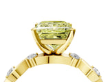 Yellow gold Fancy Yellow Princess  Solitaire Twisted Band with Prong Setting 4