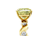 Yellow gold Fancy Yellow Princess  Solitaire Twisted Band with Prong Setting 5