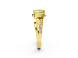 Yellow gold Fancy Yellow Princess  Solitaire Twisted Band with Prong Setting_5