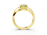 Yellow gold Fancy Yellow Princess  Solitaire Twisted Band with Prong Setting_6