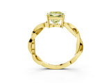 Yellow gold Fancy Yellow Princess  Solitaire Twisted Pave Diamond Ring with Four-Prong Setting_117