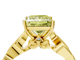Yellow gold Fancy Yellow Princess  Solitaire Vine Band with Milgrain Prong Setting_7