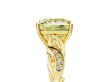 Yellow gold Fancy Yellow Princess  Solitaire Vine Band with Milgrain Prong Setting_8