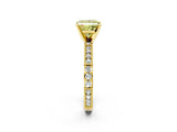 Yellow gold Fancy Yellow Princess  Solitaire with Pavé Band and Four-Prong Setting_31