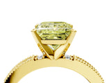Yellow gold Fancy Yellow Princess  Solitaire with Pavé Band and Four-Prong Setting_33