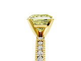 Yellow gold Fancy Yellow Princess  Solitaire with Pavé Band and Four-Prong Setting_34