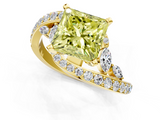 Yellow gold Fancy Yellow Princess  Solitaire with Pavé Twist Band and Four-Prong Setting_1