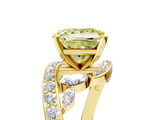 Yellow gold Fancy Yellow Princess  Solitaire with Pavé Twist Band and Four-Prong Setting_5