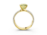 Yellow gold Fancy Yellow Princess  Solitaire with Pave Band and Four-Prong Setting_6