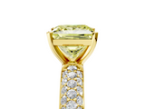 Yellow gold Fancy Yellow Princess  Solitaire with Pave Band and Four-Prong Setting_8