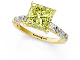 Yellow gold Fancy Yellow Princess  Solitaire with Side Baguettes and Channel Set Band_1