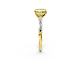 Yellow gold Fancy Yellow Princess  Solitaire with Side Baguettes and Channel Set Band_2