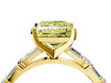 Yellow gold Fancy Yellow Princess  Solitaire with Side Baguettes and Channel Set Band_4