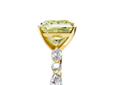 Yellow gold Fancy Yellow Princess  Solitaire with Side Stones on a Pavé Band and Four-Prong Setting_5