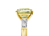 Yellow gold Fancy Yellow Princess  Solitaire with Tapered Baguette Side Stones on a Classic Band with Four-Prong Setting_5