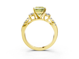 Yellow gold Fancy Yellow Princess  Three-Stone Diamond Ring with Pavé Split Shank and Four-Prong Setting_3