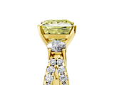 Yellow gold Fancy Yellow Princess  Three-Stone Diamond Ring with Pavé Split Shank and Four-Prong Setting_5