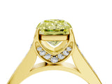 Yellow gold Fancy Yellow Radiant  Brilliant Cut Diamond Engagement Ring with Pavé Band and Four-Prong Setting_52
