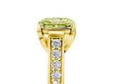 Yellow gold Fancy Yellow Radiant  Brilliant Cut Diamond Engagement Ring with Pavé Band and Four-Prong Setting_53