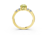 Yellow gold Fancy Yellow Radiant  Brilliant Cut Diamond Five-Stone Prong Set Engagement Ring with Channel Band_6