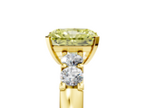 Yellow gold Fancy Yellow Radiant  Brilliant Cut Diamond Five-Stone Prong Set Engagement Ring with Channel Band_8