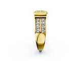 Yellow gold Fancy Yellow Radiant  Brilliant Diamond Channel Set Wide Band Ring with Bezel Setting_22