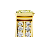 Yellow gold Fancy Yellow Radiant  Brilliant Diamond Channel Set Wide Band Ring with Bezel Setting_25